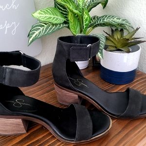 Jessica Simpson chunky heel sandals.